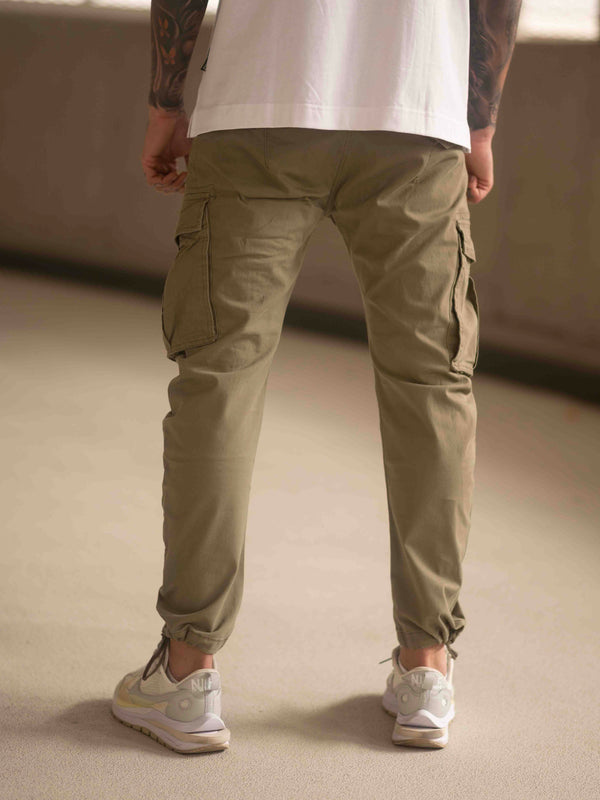 SCAPEGRACE REGULAR SAND KHAKI CARGO PANTS