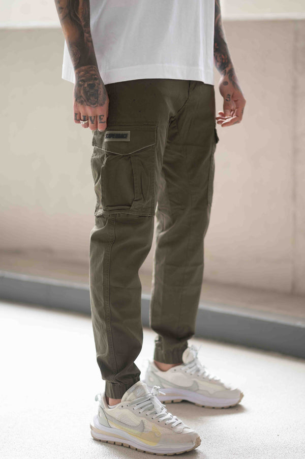 SCAPEGRACE RELAXED DARK KHAKI CARGO PANTS