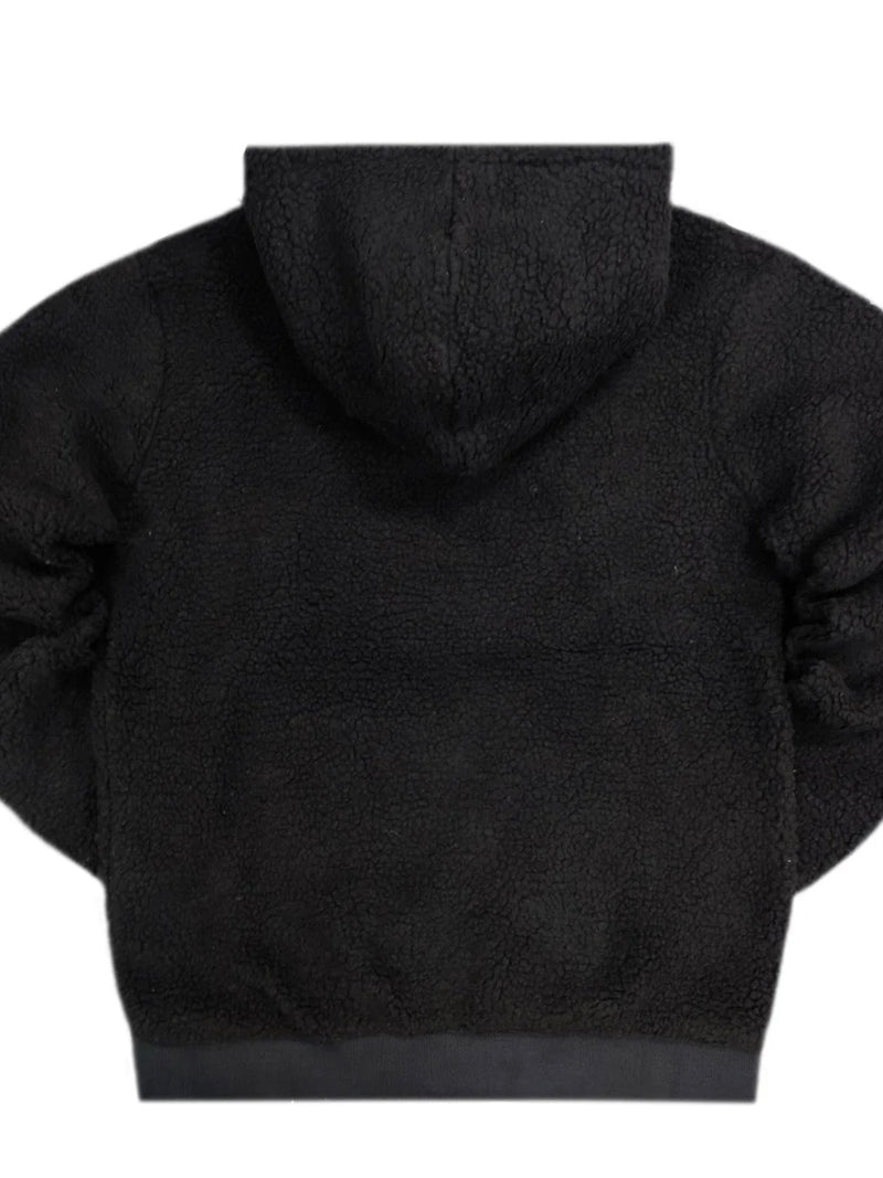 Sherpa Black Zipper jacket Hoodie